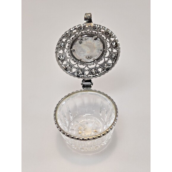 Small Floral Ring Holder With Rhinestones Made In Czech Republic - Picture 5 of 10